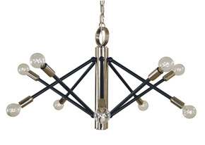 Mid. Chandeliers Geometric/Linear by Framburg ( 8 | 4687 PN/MBLACK Felix ) 