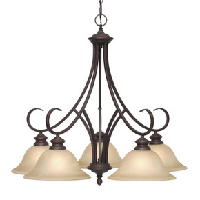 Mid. Chandeliers Glass Down by Golden ( 62 | 6005-D5 RBZ Lancaster ) 