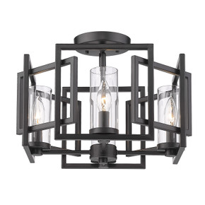 Semi-Flush Mts. Cage by Golden ( 62 | 6068-FM BLK Marco ) 