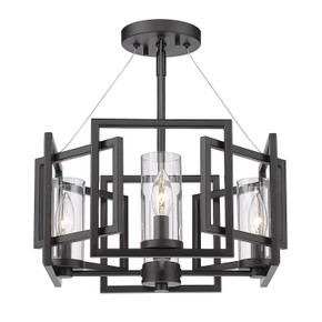 Semi-Flush Mts. Cage by Golden ( 62 | 6068-SF BLK Marco ) 