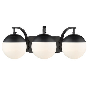 Bathroom Fixtures Three Lights by Golden ( 62 | 3218-BA3 BLK-BLK Dixon ) 