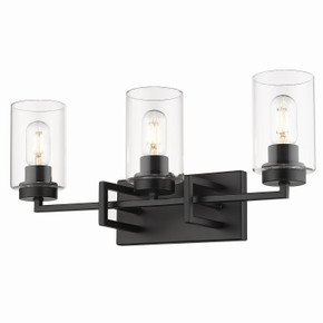 Bathroom Fixtures Three Lights by Golden ( 62 | 6070-BA3 BLK-BLK Tribeca ) 