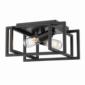 Flush Mounts Cage Style by Golden ( 62 | 6070-FM BLK-BLK Tribeca ) 