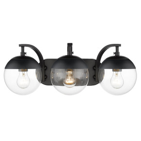 Bathroom Fixtures Three Lights by Golden ( 62 | 3219-BA3 BLK-BLK Dixon ) 