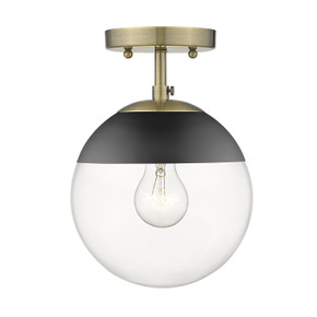 Semi-Flush Mts. Glass Down by Golden ( 62 | 3219-SF AB-BLK Dixon ) 