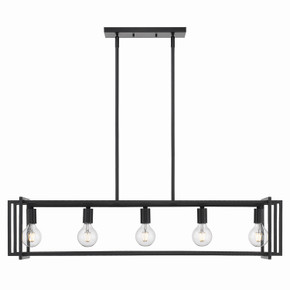 Linear/Island 4 Light + by Golden ( 62 | 6070-LP BLK-BLK Tribeca ) 