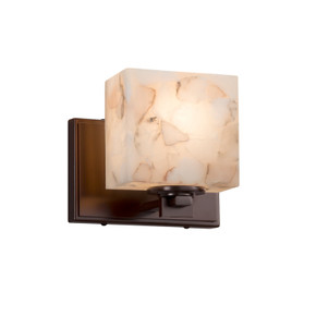 Sconces Single Glass by Justice Designs ( 102 | ALR-8447-55-DBRZ-LED1-700 Alabaster Rocks ) 