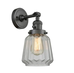 Sconces Single Glass by Innovations ( 405 | 203SW-OB-G142 Franklin Restoration ) 