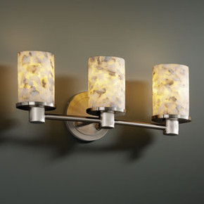 Bathroom Fixtures Three Lights by Justice Designs ( 102 | ALR-8513-10-NCKL Alabaster Rocks ) 