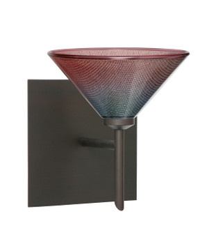 Sconces Single Glass by Besa ( 74 | 1SW-117681-BR-SQ Kona ) 