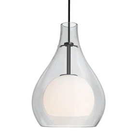 Mini Pendants Glass Down by Besa ( 74 | 1JC-ELLE11CL-LED-BK Besa Elle 11 Pendant ) 