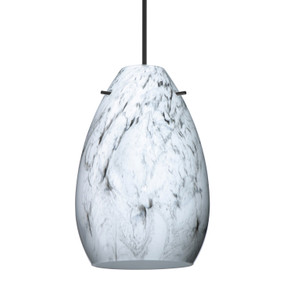 Mini Pendants Glass Down by Besa ( 74 | 1XT-1713MG-LED-BK Besa Pera 6 Pendant ) 