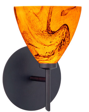Sconces Single Glass by Besa ( 74 | 1SW-1779HB-BR Mia ) 