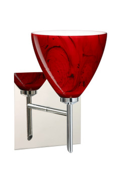Sconces Single Glass by Besa ( 74 | 1SW-1779MA-CR-SQ Mia ) 