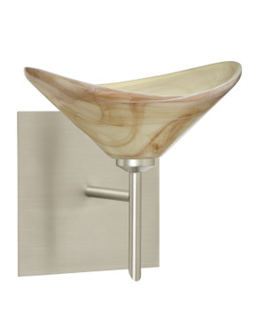 Sconces Single Glass by Besa ( 74 | 1SW-191383-SN-SQ Hoppi ) 