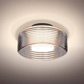 Semi-Flush Mts. Drum Shade by Besa ( 74 | BELUSMC-LED-BK Besa Belu Ceiling ) 