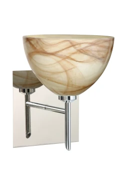 Sconces Single Glass by Besa ( 74 | 1SW-467983-CR-SQ Brella ) 