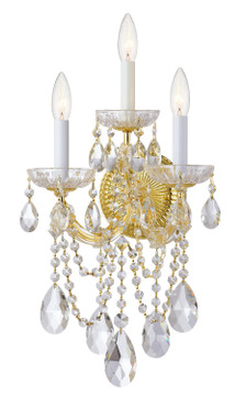 Sconces Triple Candle by Crystorama ( 60 | 4423-GD-CL-MWP Maria Theresa ) 