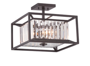 Semi-Flush Mts. Cage by Designers Fountain ( 43 | 87411-VB Linares ) 