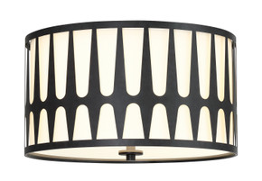 Flush Mounts Drum Shade by Crystorama ( 60 | ROY-800-BK Royston ) 