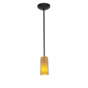 Mini Pendants Glass Down by Access ( 18 | 28033-1R-ORB/CLAM Glass'n Glass Cylinder ) 