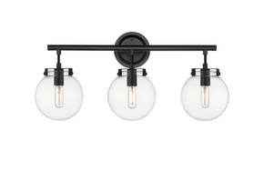 Bathroom Fixtures Three Lights by Innovations ( 405 | 351-3W-BK-CL Auralume ) 