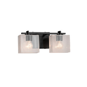 Bathroom Fixtures Two Lights by Justice Designs ( 102 | FSN-8442-55-SEED-MBLK-LED2-1400 Fusion ) 