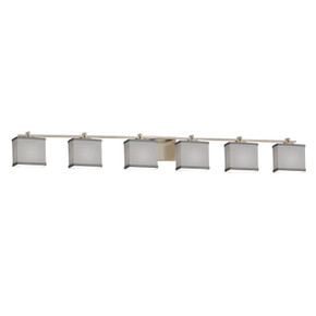 Bathroom Fixtures Five+Lights by Justice Designs ( 102 | FAB-8446-55-GRAY-NCKL Textile ) 