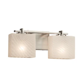 Bathroom Fixtures Two Lights by Justice Designs ( 102 | FSN-8442-55-WEVE-NCKL Fusion ) 