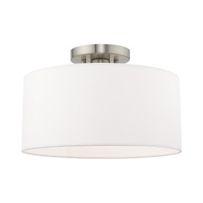 Flush Mounts Drum Shade by Livex Lighting ( 107 | 41097-91 Meridian ) 