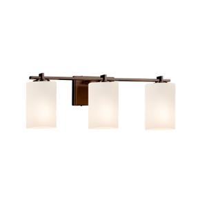 Bathroom Fixtures Three Lights by Justice Designs ( 102 | FSN-8443-10-OPAL-DBRZ-LED3-2100 Fusion ) 