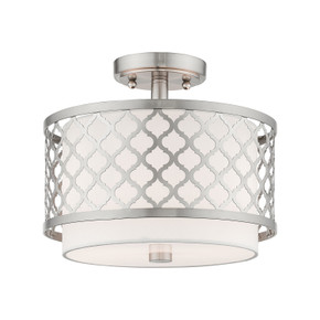 Semi-Flush Mts. Drum Shade by Livex Lighting ( 107 | 41107-91 Arabesque ) 