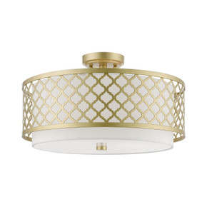 Semi-Flush Mts. Drum Shade by Livex Lighting ( 107 | 41109-33 Arabesque ) 