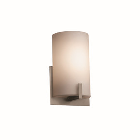 Sconces Single Glass by Justice Designs ( 102 | FSN-5531-OPAL-NCKL Fusion ) 