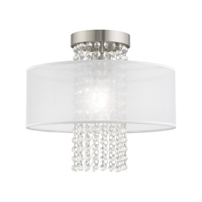 Semi-Flush Mts. Drum Shade by Livex Lighting ( 107 | 41125-91 Bella Vista ) 