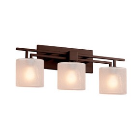 Bathroom Fixtures Three Lights by Justice Designs ( 102 | FSN-8703-30-FRCR-DBRZ Fusion ) 