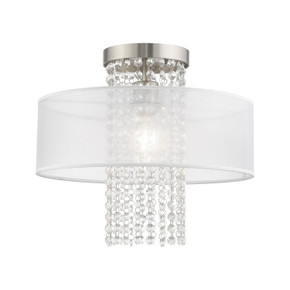 Semi-Flush Mts. Drum Shade by Livex Lighting ( 107 | 41126-91 Bella Vista ) 