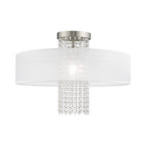Semi-Flush Mts. Drum Shade by Livex Lighting ( 107 | 41127-91 Bella Vista ) 