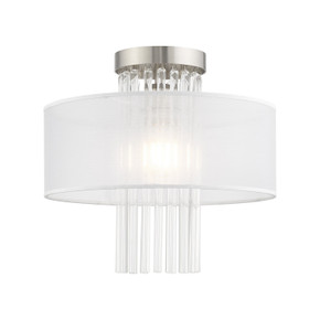 Semi-Flush Mts. Drum Shade by Livex Lighting ( 107 | 41145-91 Alexis ) 