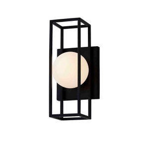 Exterior Sconces by Justice Designs ( 102 | FSN-7182W-OPAL-MBLK Fusion ) 