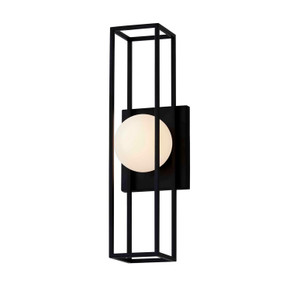 Exterior Sconces by Justice Designs ( 102 | FSN-7184W-OPAL-MBLK Fusion ) 