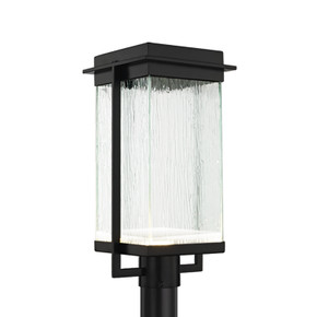 Exterior Post/Pier Head by Justice Designs ( 102 | FSN-7543W-RAIN-MBLK Fusion ) 