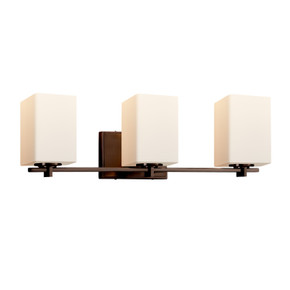 Bathroom Fixtures Three Lights by Justice Designs ( 102 | FSN-8443-15-OPAL-DBRZ Fusion ) 