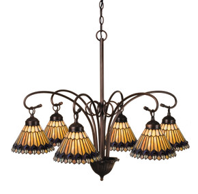 Mid. Chandeliers Glass Down by Meyda Tiffany ( 57 | 12271 Tiffany Jeweled Peacock ) 