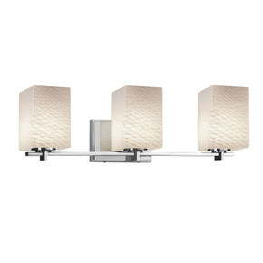 Bathroom Fixtures Three Lights by Justice Designs ( 102 | FSN-8443-15-WEVE-CROM-LED3-2100 Fusion ) 