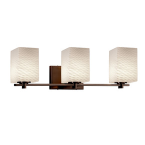 Bathroom Fixtures Three Lights by Justice Designs ( 102 | FSN-8443-15-WEVE-DBRZ Fusion ) 