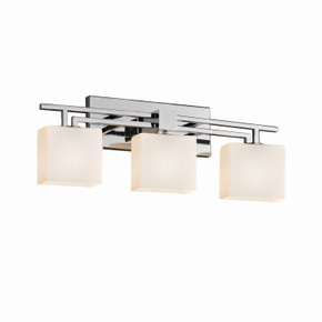 Bathroom Fixtures Three Lights by Justice Designs ( 102 | FSN-8703-55-OPAL-CROM-LED3-2100 Fusion ) 