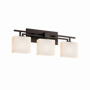 Bathroom Fixtures Three Lights by Justice Designs ( 102 | FSN-8703-55-OPAL-DBRZ-LED3-2100 Fusion ) 
