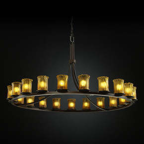 Large Chandeliers Glass Shade by Justice Designs ( 102 | GLA-8716-16-AMBR-DBRZ Veneto Luce ) 