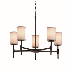 Mid. Chandeliers Drum Shade by Justice Designs ( 102 | FAB-8410-10-WHTE-DBRZ Textile ) 
